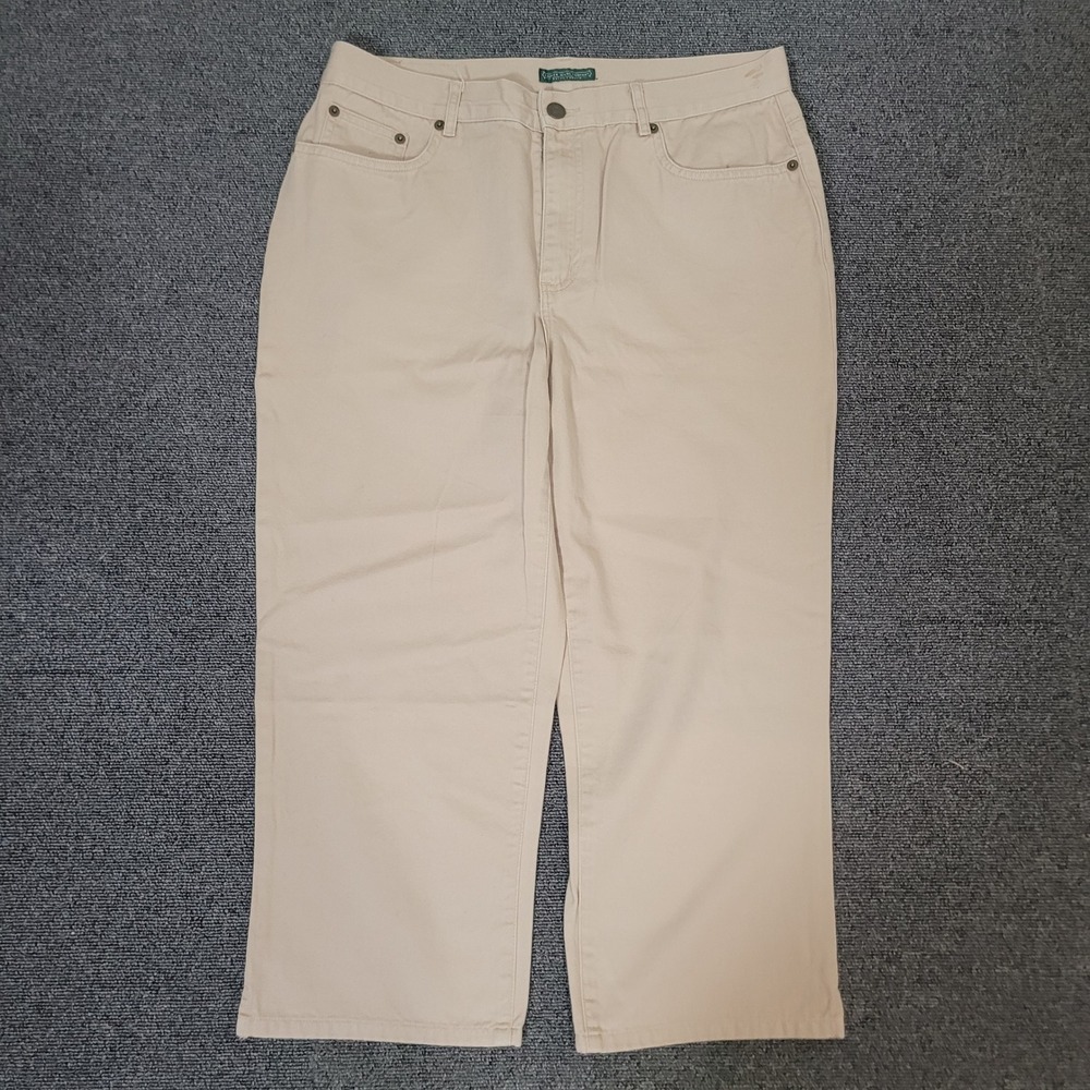 Lauren Ralph Lauren Size 10 Pants Khaki Cotton Straight Leg Chino 21" Inseam